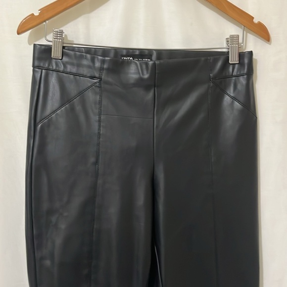 Zara Faux Leather Black Leggings - Picture 3 of 6